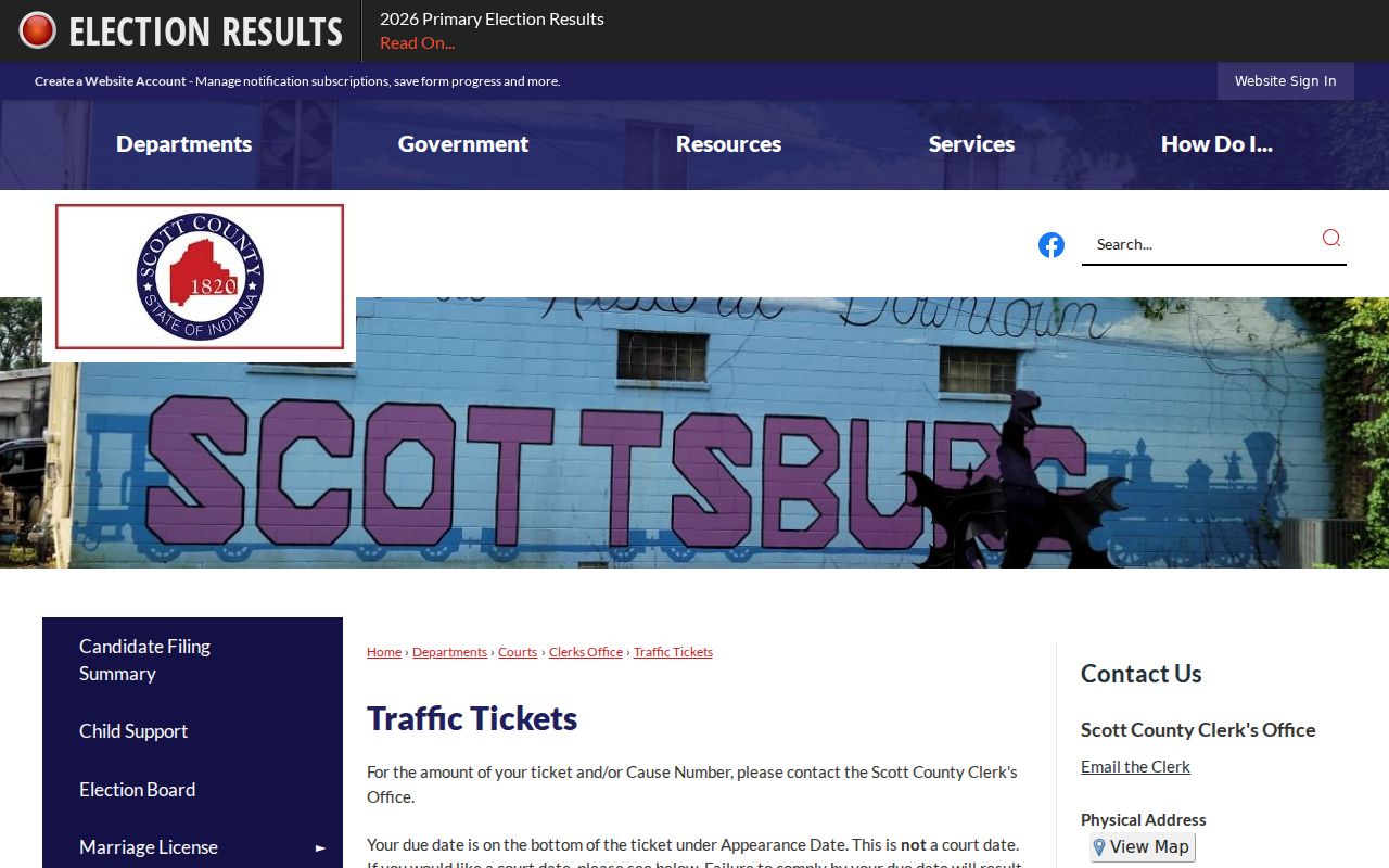 Scott County traffic warrant ticket deadline instructions